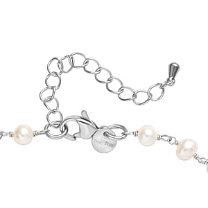 EverTrue Fresh Water Pearl Beaded Bracelet in Stainless Steel 7.25-9.25 In