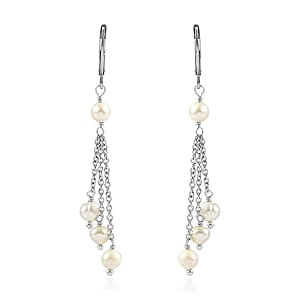 EverTrue Fresh Water Pearl Beaded Earrings in Stainless Steel