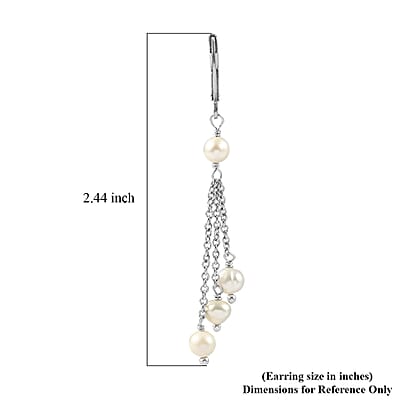 EverTrue Freshwater Pearl Beaded Earrings in Stainless Steel
