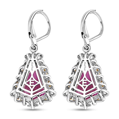 EverTrue African Lilac Quartz (Triplet) 8.00 ctw Victorian Filigree Earrings in 18K Yellow Gold Plated and Platinum Bond