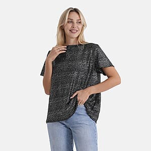 La Marey Black Glitter Top - One Size Fits Most