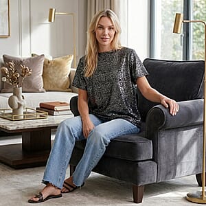 La Marey Black Glitter Top - One Size Fits Most
