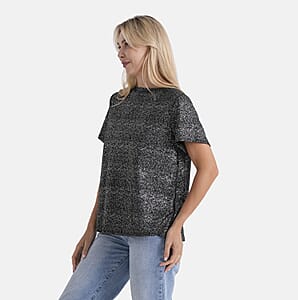 La Marey Black Glitter Top - One Size Fits Most