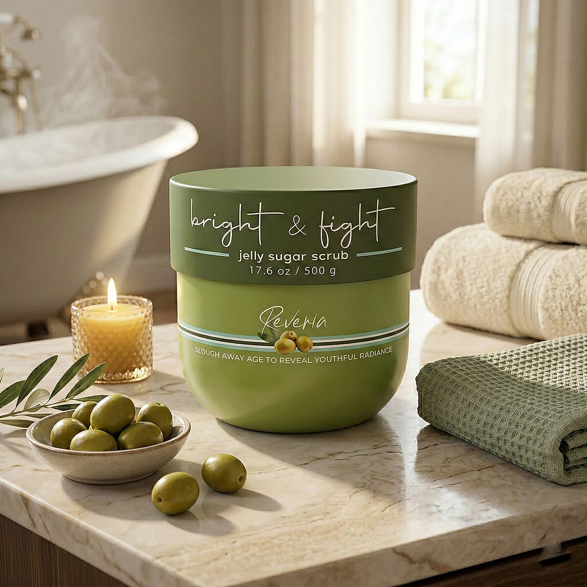 Reveria Bright & Fight Jelly Sugar Scrub Youthful Radiance (17.6oz) image number 1