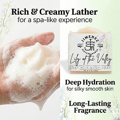 Jimenez Sisters Ranch Goat Milk Body Soap- Lily of the Valley (5oz)