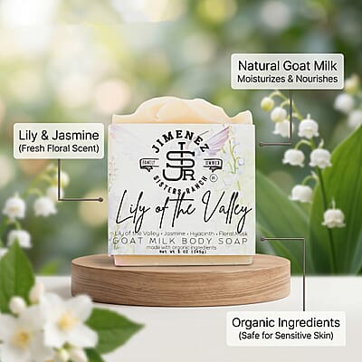 Jimenez Sisters Ranch Goat Milk Body Soap- Lily of the Valley (5oz)