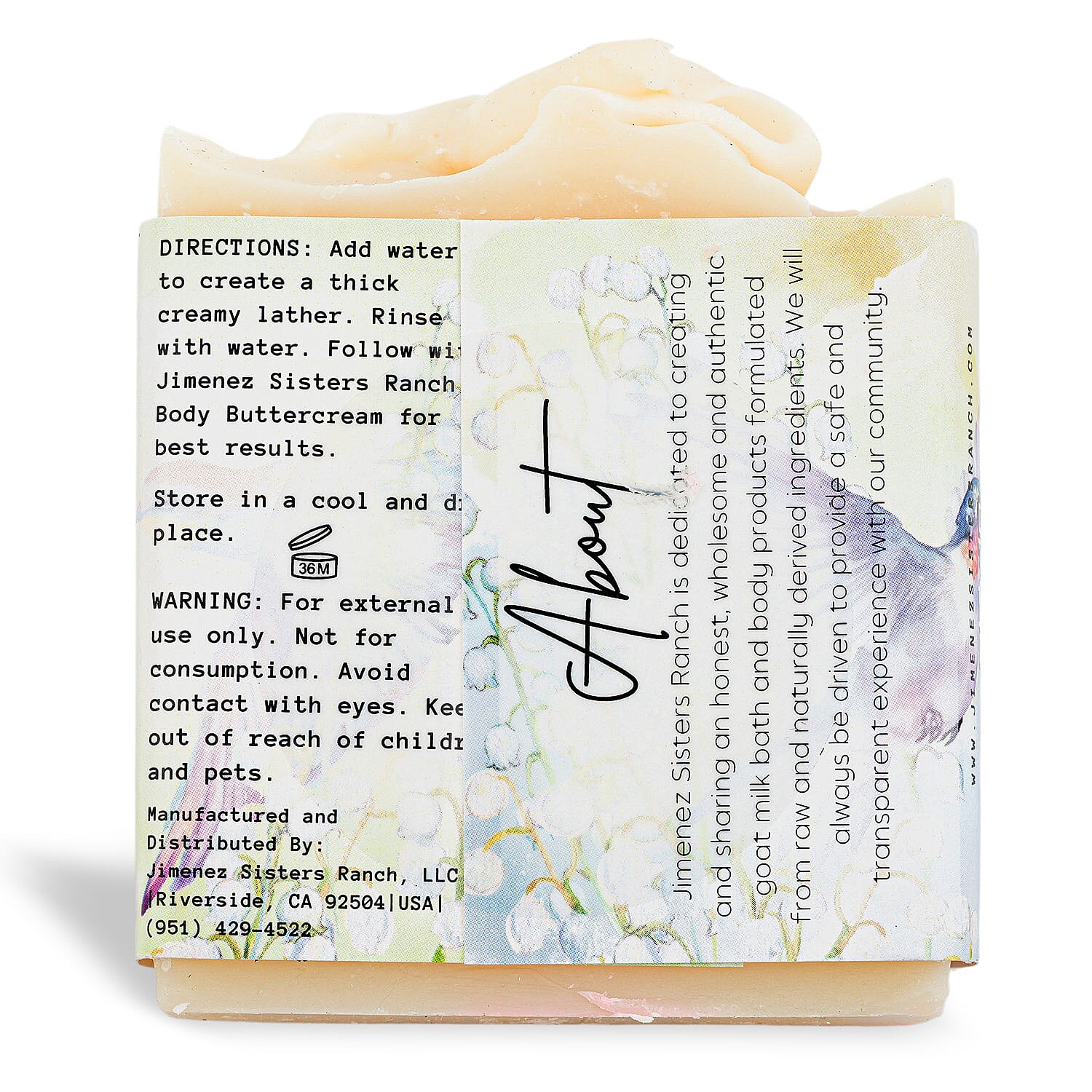 Jimenez Sisters Ranch Goat Milk Body Soap- Lily of the Valley (5oz)