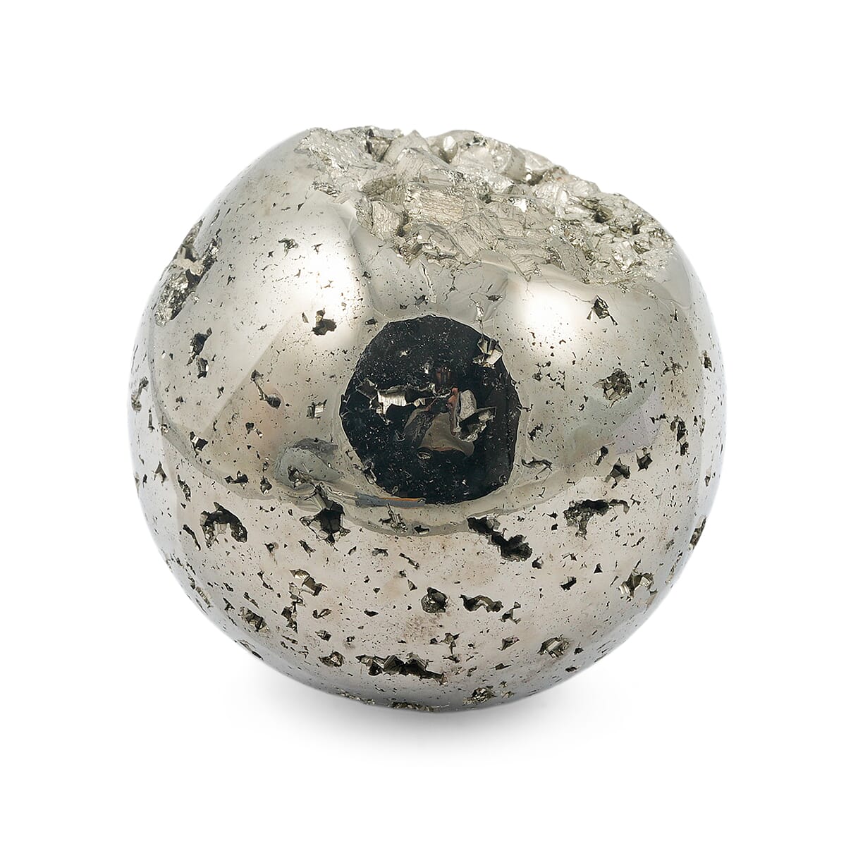 Pyrite Sphere Large 2336 ctw with Free Wooden Tripod Cobra Stand (Free Stand)
