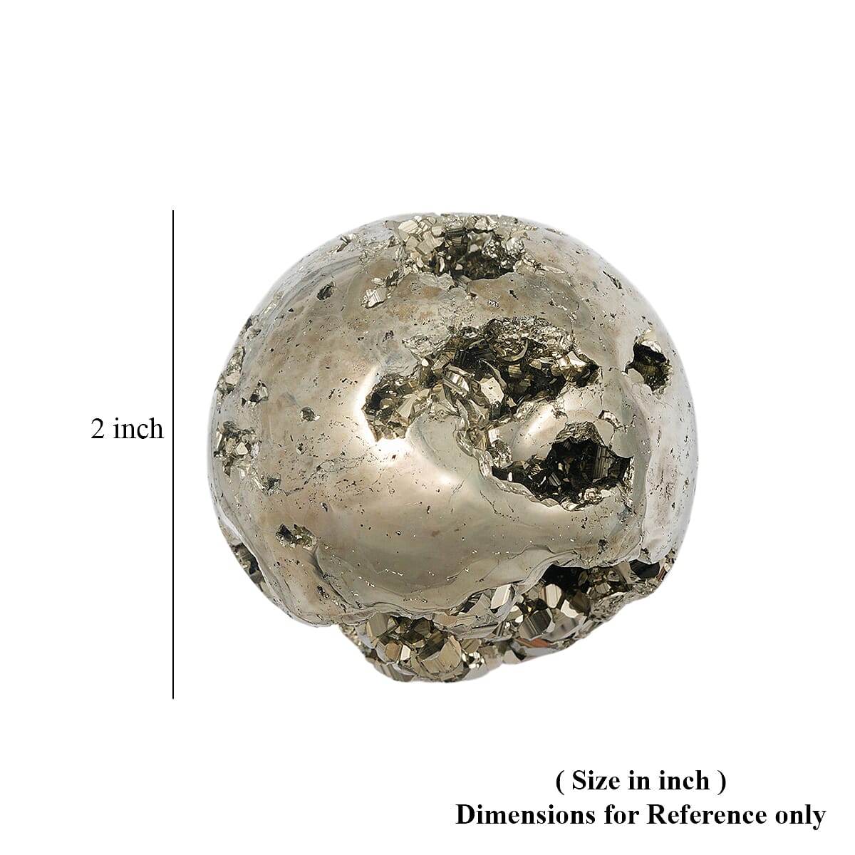 Pyrite Sphere Medium 1807 ctw with Free Wooden Tripod Cobra Stand
