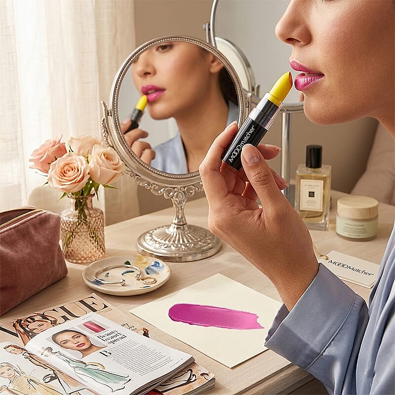 Moodmatcher Color Changing Water-Proof Lipstick (Made in US) Yellow (Buy One Get One Free)