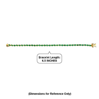 D'Joy Premium Zambian Emerald 3.60 ctw Vine Bracelet in 18K Vermeil Yellow Gold Over Sterling Silver (6.50 In)