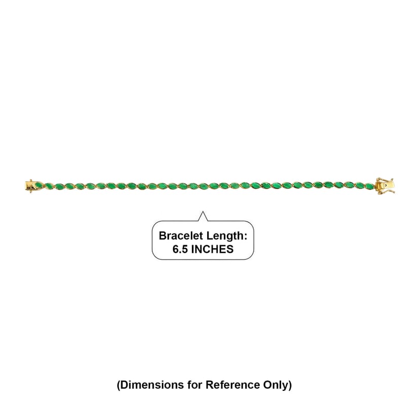 Doorbuster D'Joy Premium Zambian Emerald 3.60 ctw Vine Bracelet in 18K Vermeil Yellow Gold Over Sterling Silver (6.50 In)