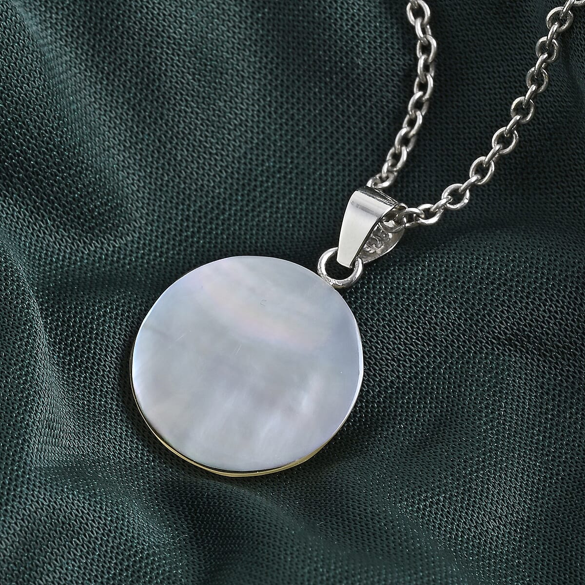 Bali Legacy Mother Of Pearl Pendant without Chain in Sterling Silver image number 1