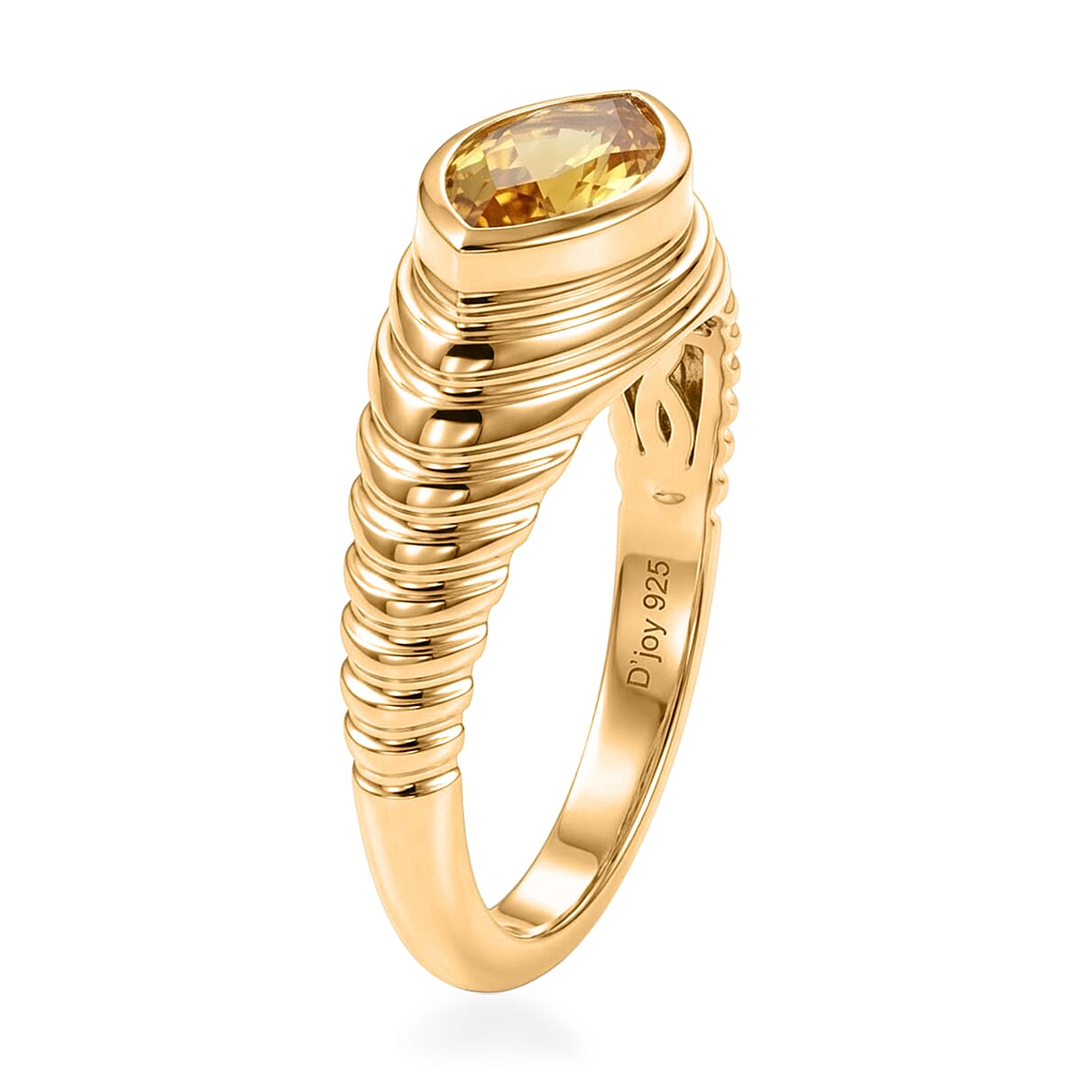 D'Joy AAA Brazilian Heliodor 0.90 ctw Ring in 18K Vermeil Yellow Gold Over Sterling Silver (Size  6.0) image number 3