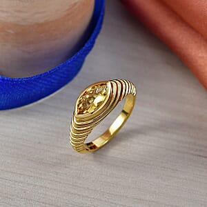D'Joy AAA Brazilian Heliodor 0.90 ctw Ring in 18K Vermeil Yellow Gold Over Sterling Silver (Size  7.0)