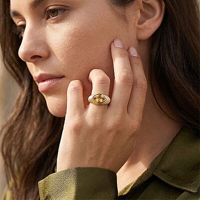 D'Joy AAA Brazilian Heliodor 0.90 ctw Ring in 18K Vermeil Yellow Gold Over Sterling Silver (Size  9) 0.