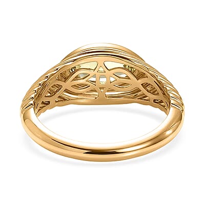 D'Joy AAA Brazilian Heliodor 0.90 ctw Ring in 18K Vermeil Yellow Gold Over Sterling Silver (Size  9) 0.