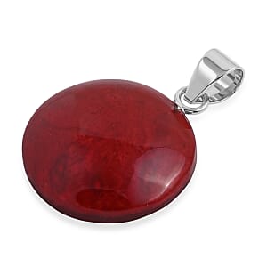 Bali Legacy Red Coral Pendant without Chain in Sterling Silver