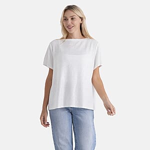 La Marey White Glitter Top - One Size Fits Most