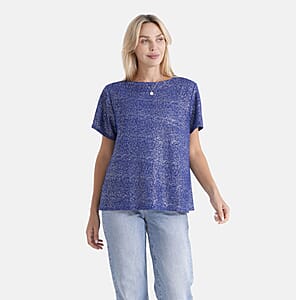 La Marey Blue Glitter Top - One Size Fits Most