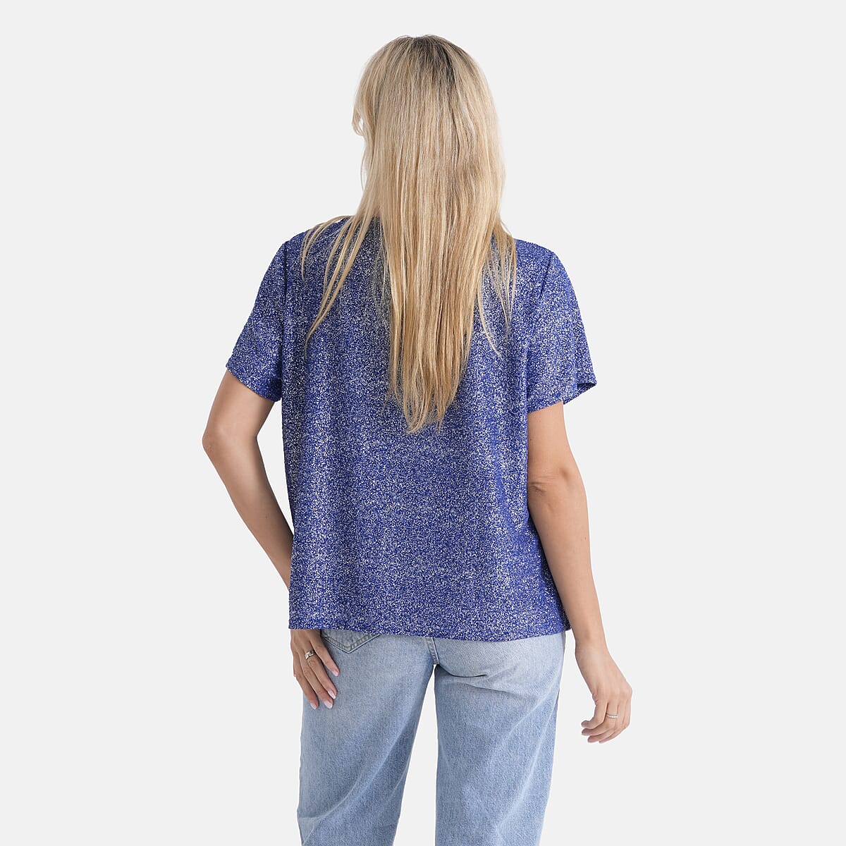 La Marey Blue Glitter Top - One Size Fits Most image number 2