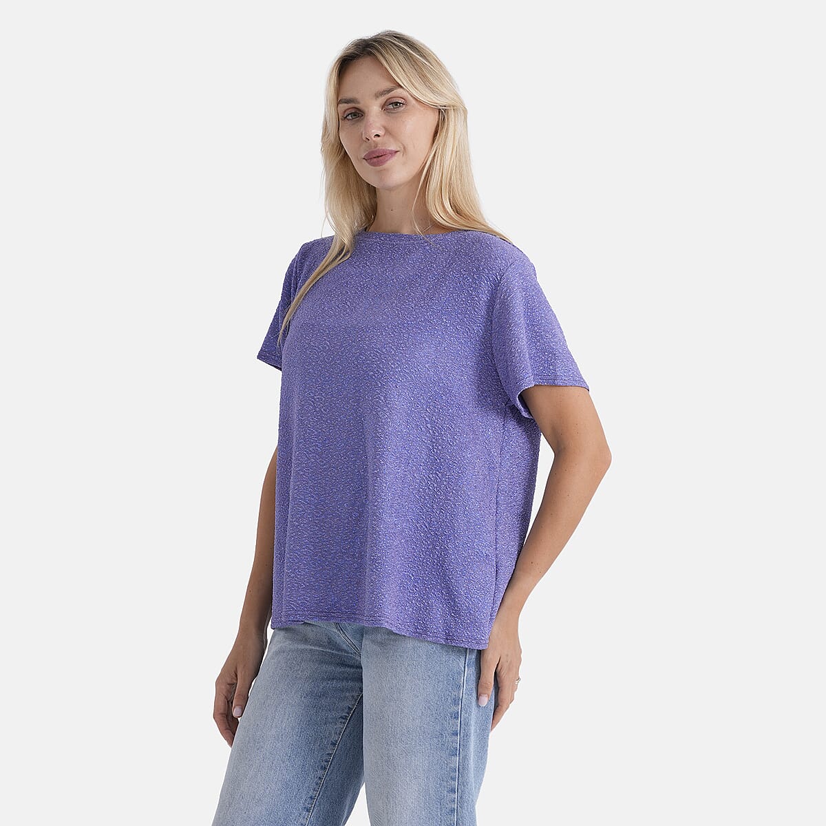 La Marey Purple Glitter Top - One Size Fits Most image number 3