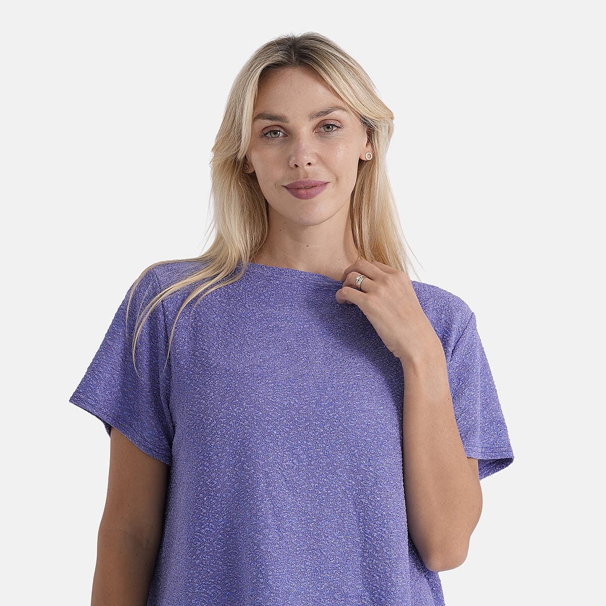 La Marey Purple Glitter Top - One Size Fits Most image number 4