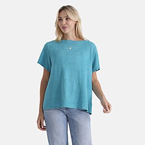 La Marey Teal Glitter Top - One Size Fits Most