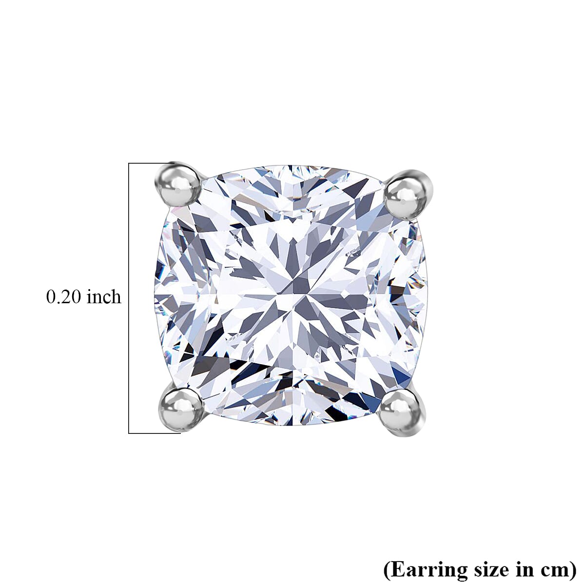D'Joy Strontium Titanate 1.75 ctw Stud Earrings in Rhodium Over Sterling Silver image number 4