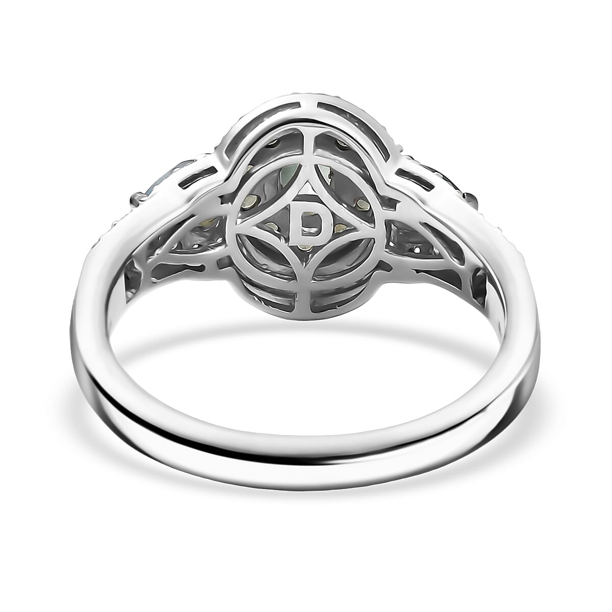 D'Joy Premium Narsipatnam Alexandrite and Moissanite 1.30 ctw Floral Ring in Rhodium Over Sterling Silver (Size 10.0) (Del. In 8-10 Days) image number 4