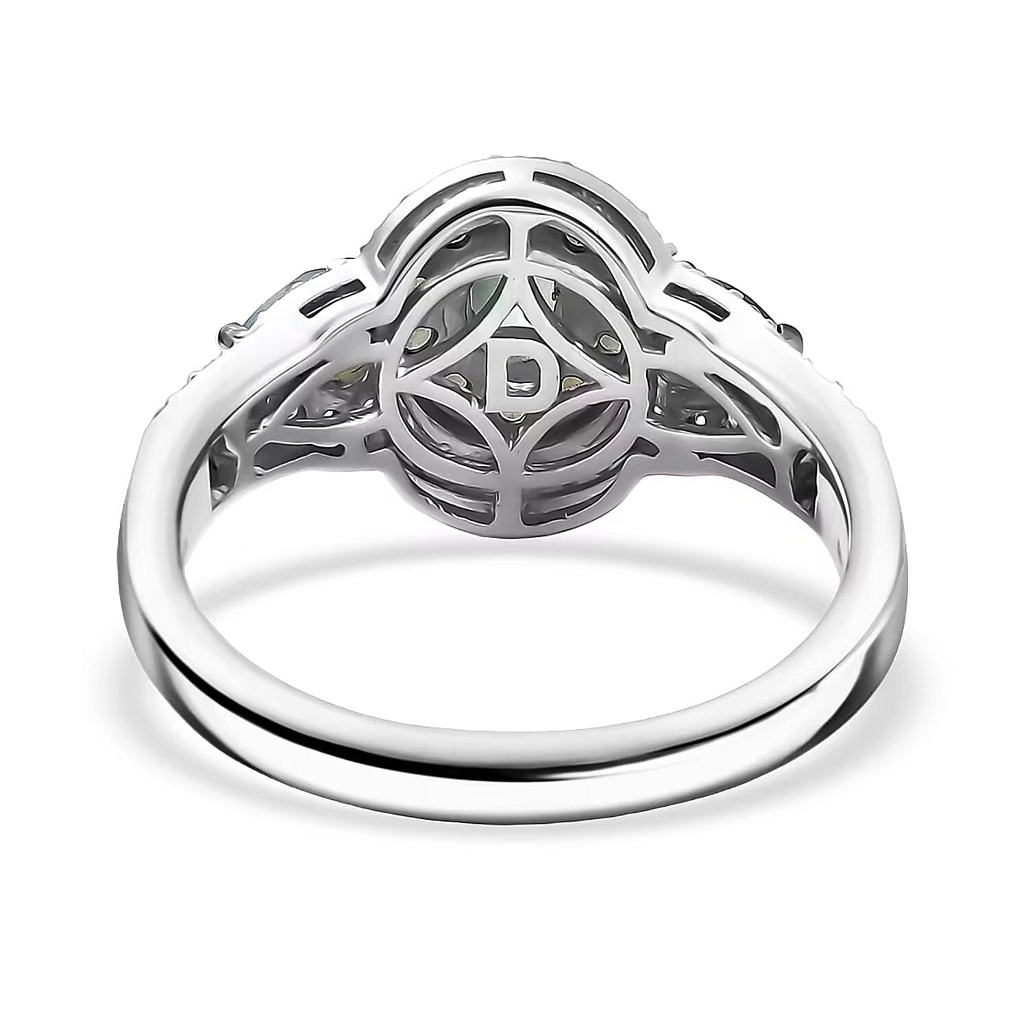 D'Joy Premium Narsipatnam Alexandrite and Moissanite 1.30 ctw Floral Ring in Rhodium Over Sterling Silver (Size 10.0)