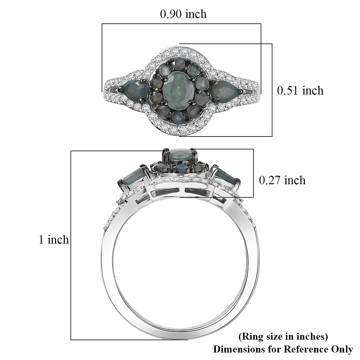 D'Joy Premium Narsipatnam Alexandrite and Moissanite 1.30 ctw Ring in Rhodium Over Sterling Silver (Size 8.0) image number 5