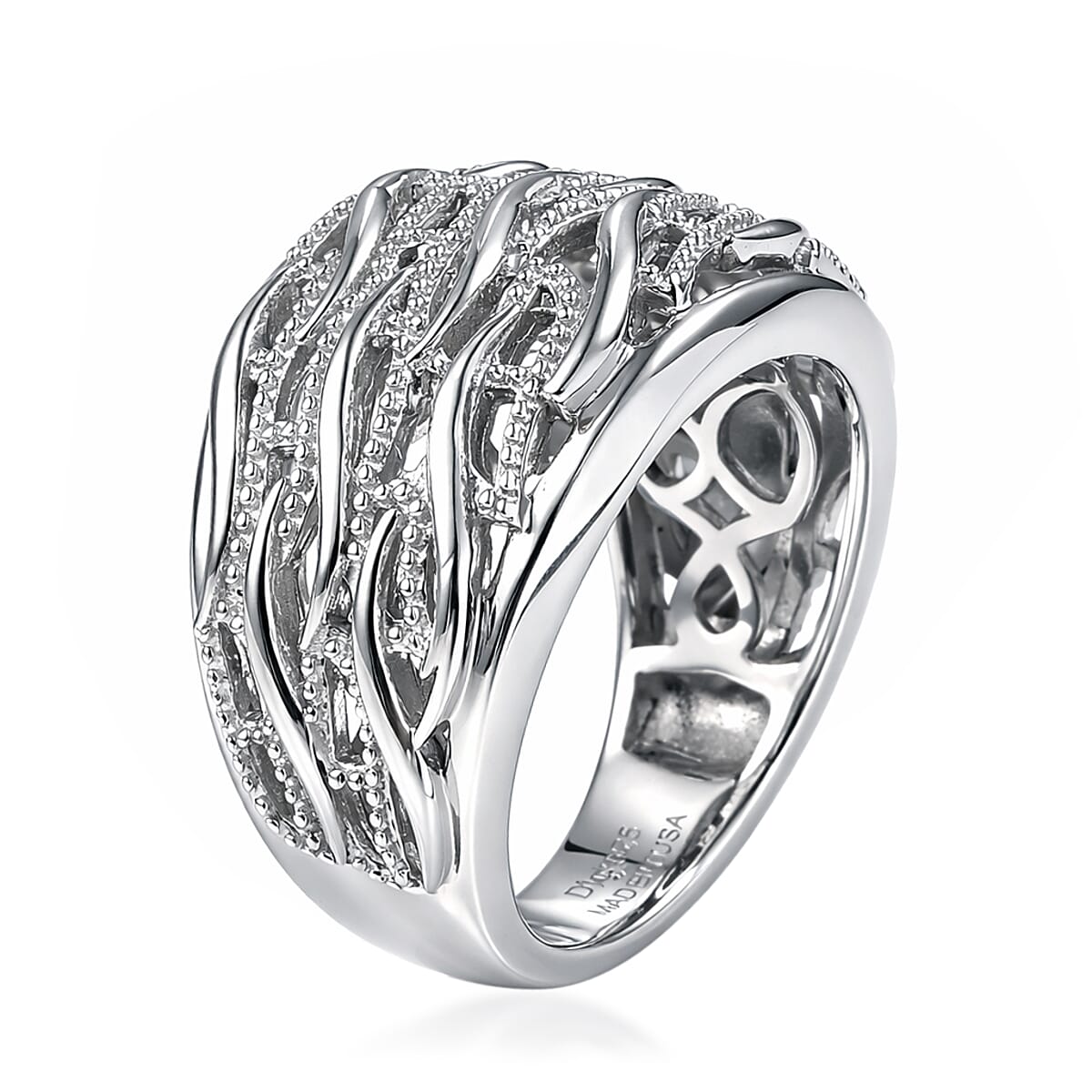 D'Joy in Rhodium OverSterling Silver Fancy Ring,  Silver Wt. 5.5 g image number 3