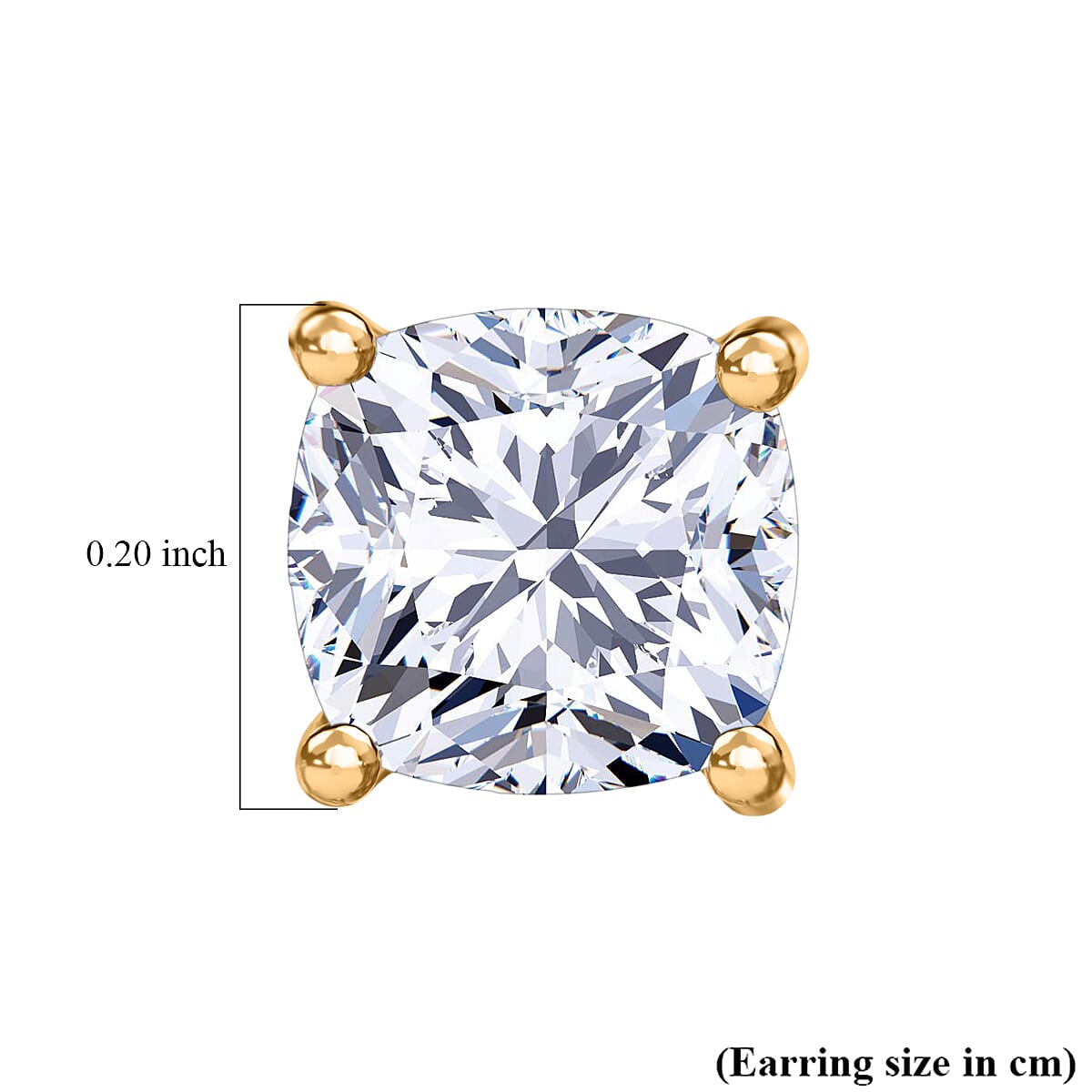 D'Joy Strontium Titanate 1.75 ctw Stud Earrings in 18K Vermeil Yellow Gold Over Sterling Silver image number 4
