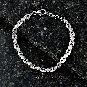 D'Joy Fancy Bracelet in Rhodium Over Sterling Silver (7.25 In) 7.35 Grams