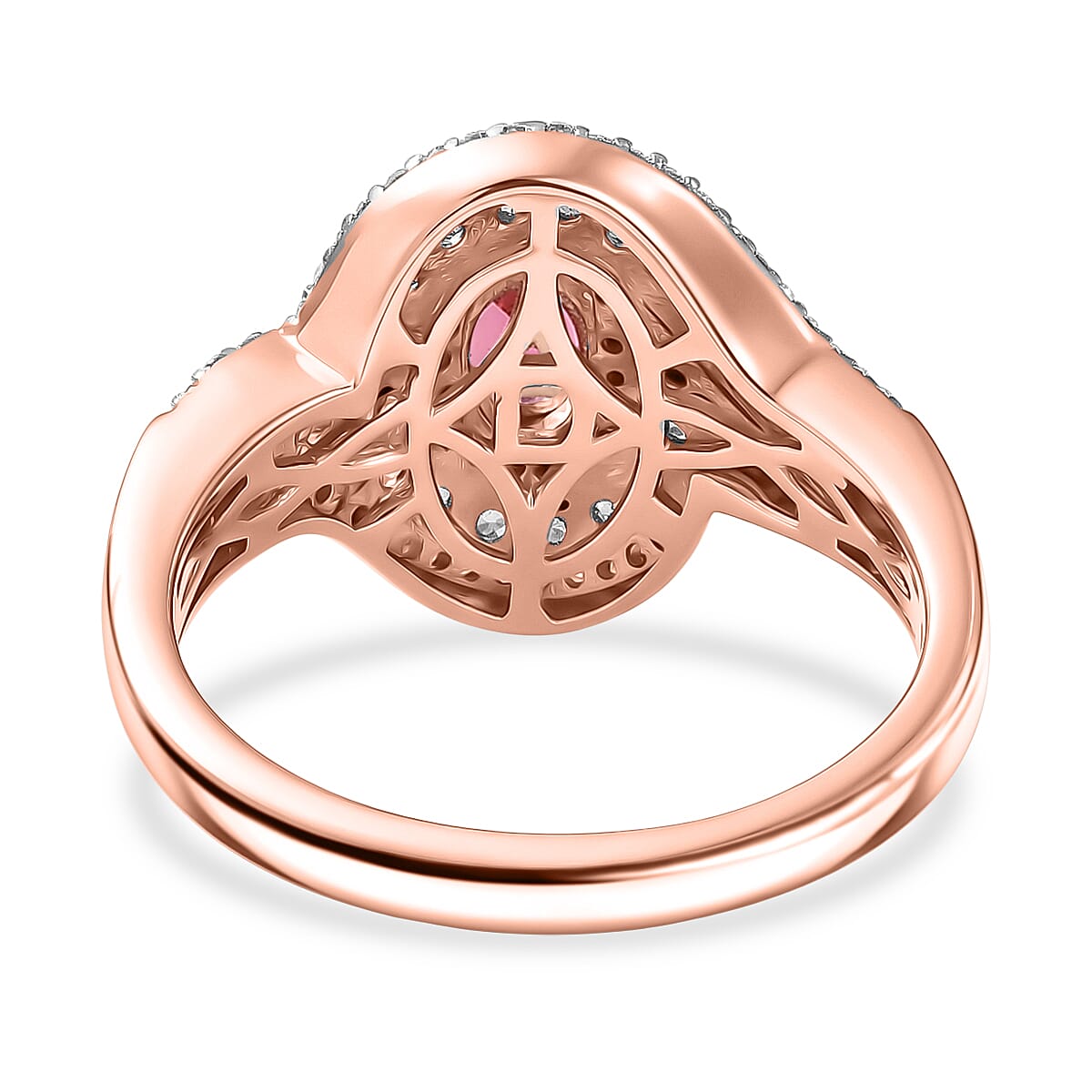 D'Joy Ouro Fino Rubellite and Multi Gemstone 1.20 ctw Scarlet Flow Ring in 18K Vermeil Rose Gold Over Sterling Silver (Size 7.0) image number 4