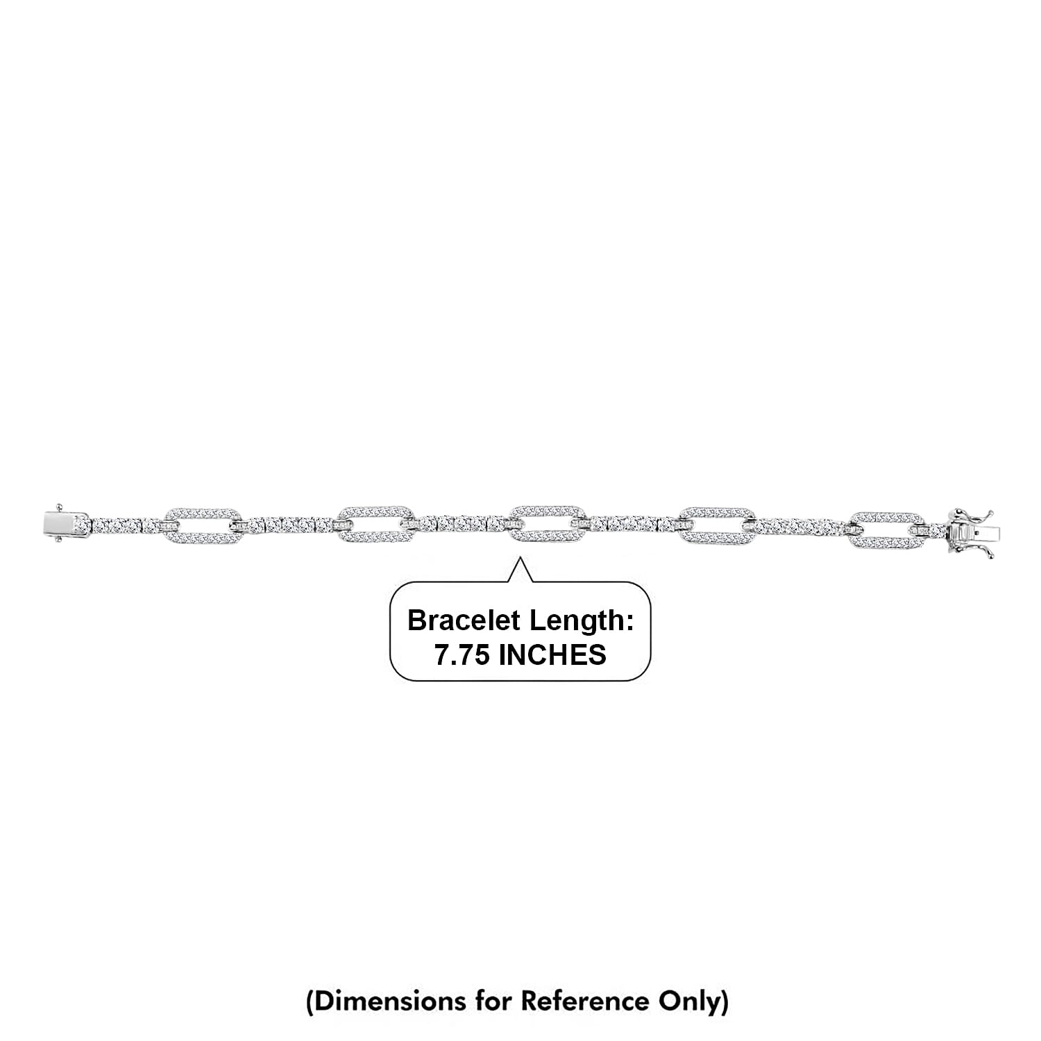 D'Joy Moissanite 4.10 ctw Connected Forever Bracelet in Rhodium Over Sterling Silver (7.25 In)