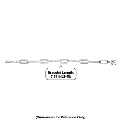 D'Joy Moissanite 4.10 ctw Connected Forever Bracelet in Rhodium Over Sterling Silver (7.25 In)