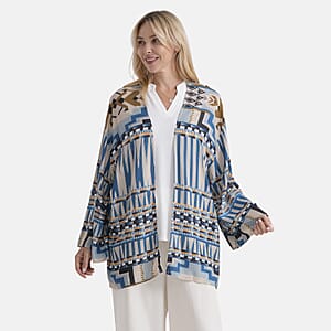 La Marey Multicolored Short Print Kimono - One Size Fits Most