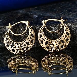 EverTrue Bronzella Collection Hoop Earrings in 18K Yellow Gold Plated Bronze