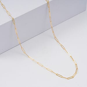 Italian 2mm Paperclip Chain Necklace in 10K Yellow Gold 1.95 Grams (20 Inches)