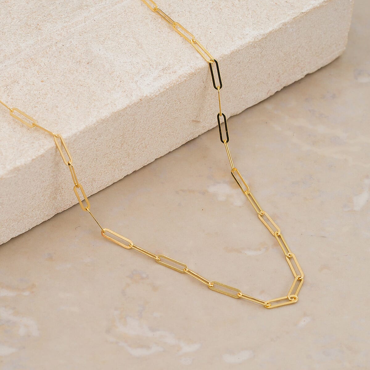 Italian 2mm Paperclip Chain Necklace in 10K Yellow Gold 1.95 Grams (20 Inches) image number 1