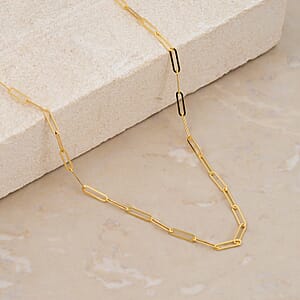 Italian 2mm Paperclip Chain Necklace in 10K Yellow Gold 1.95 Grams (20 Inches)