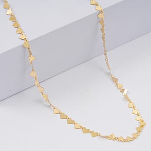 Italian Heart Necklace in 10K Yellow Gold 2.3 Grams (18 Inches)