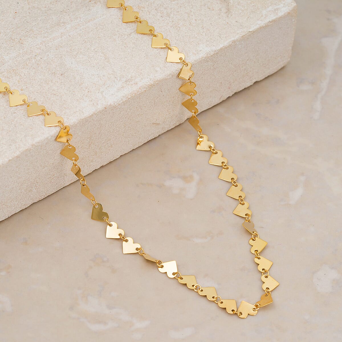 Italian Heart Necklace in 10K Yellow Gold 2.3 Grams (18 Inches) image number 1