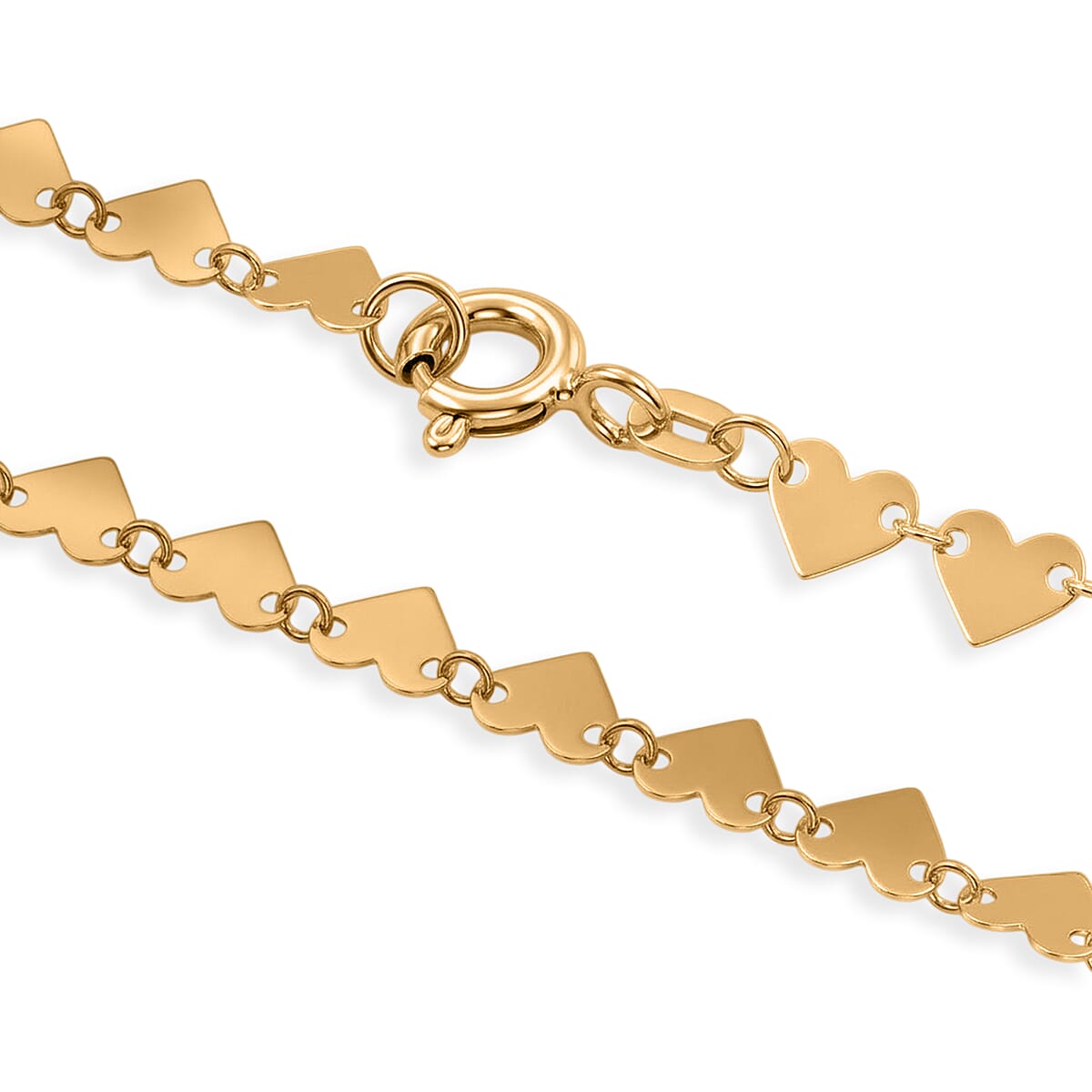 Italian Heart Necklace in 10K Yellow Gold 2.3 Grams (18 Inches) image number 3