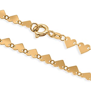 Italian Heart Necklace in 10K Yellow Gold 2.3 Grams (18 Inches)