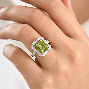 D'Joy Hebei Peridot and Multi Gemstone 3.50 ctw Ring in 18K Vermeil Yellow Gold Over Sterling Silver (Size 7.0)