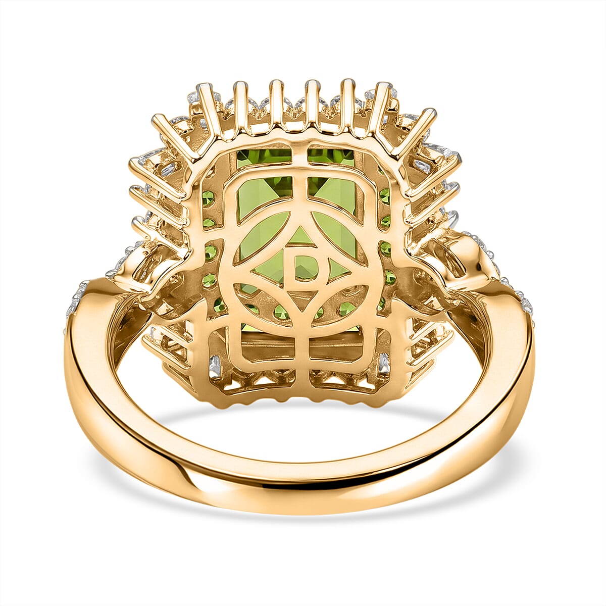 D'Joy Hebei Peridot and Multi Gemstone 3.50 ctw Ring in 18K Vermeil Yellow Gold Over Sterling Silver (Size 7.0) image number 4