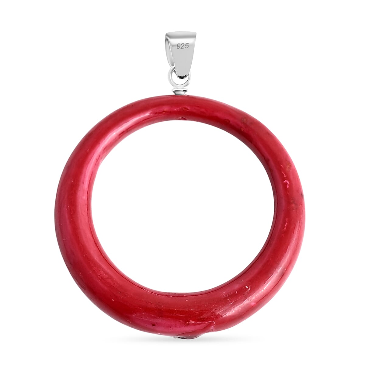 D'Joy Moissanite and Red Coral 1.20 ctw Pendant without Chain in Sterling Silver image number 4